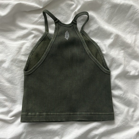 Free People Movement Ribbed Olive Green Crop Top - Picture 4 of 4